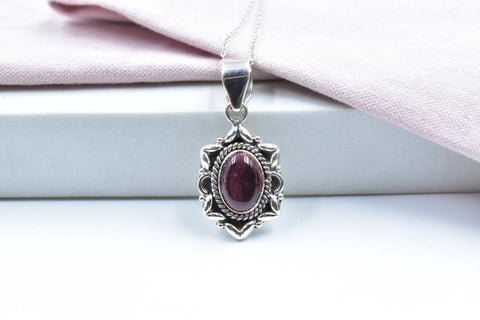 Handmade Purple Spiny Oyster 925 Sterling Silver Pendant
