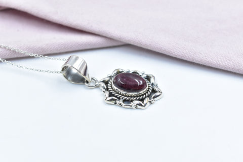Handmade Purple Spiny Oyster 925 Sterling Silver Pendant