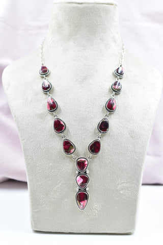 Handmade Rose Dahlia Turquoise 925 Sterling Silver Necklace
