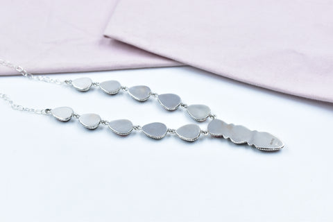 Handmade Rose Dahlia Turquoise 925 Sterling Silver Necklace