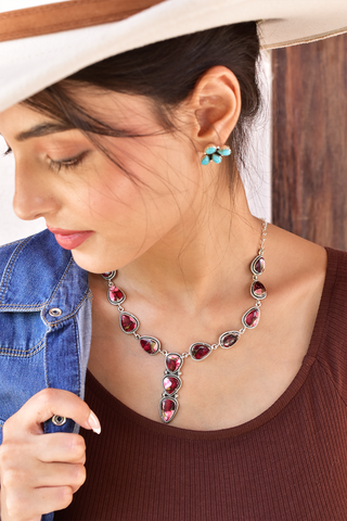 Handmade Rose Dahlia Turquoise 925 Sterling Silver Necklace