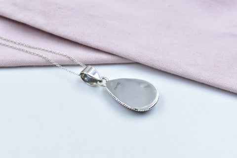 Handmade Rose Dahlia Turquoise 925 Sterling Silver Pendant