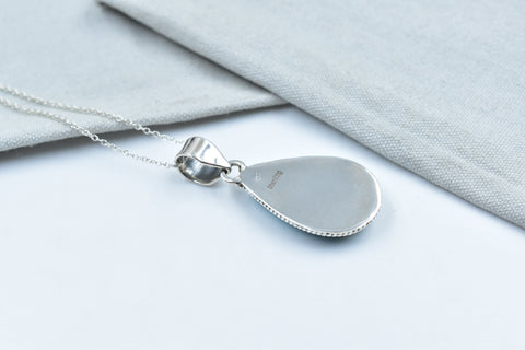 Handmade Mojave Turquoise 925 Sterling Silver Pendant