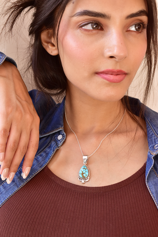 Handmade Sierra Bella Turquoise 925 Sterling Silver Pendant