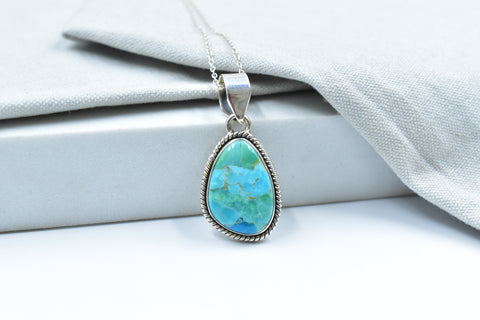 Handmade Mojave Turquoise 925 Sterling Silver Pendant