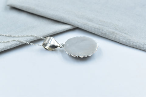 Handmade Black Shell 925 Sterling Silver Pendant