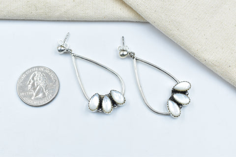 Handmade Mother of Pearl 925 Sterling Silver Studs Earring