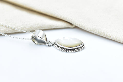 Handmade Mother of Pearl 925 Sterling Silver Pendant