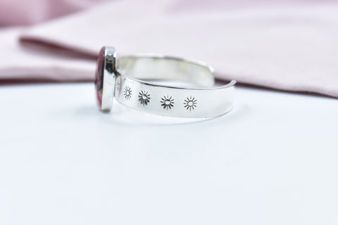 Handmade Rose Dahlia Turquoise 925 Sterling Silver Bangle