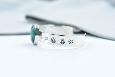 Handmade Hubei Turquoise 925 Sterling Silver Bangle