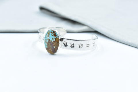 Handmade Number 8 Turquoise 925 Sterling Silver Bangle