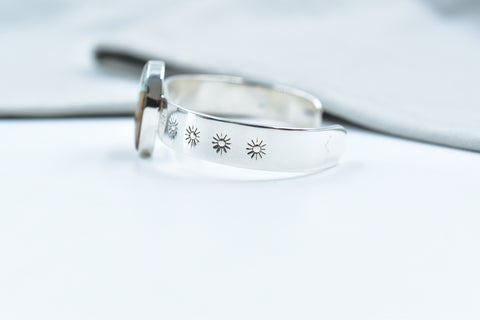 Handmade Number 8 Turquoise 925 Sterling Silver Bangle