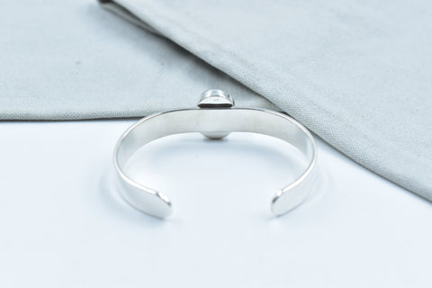 Handmade Hubei Turquoise 925 Sterling Silver Bangle