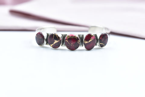 Handmade Rose Dahlia Turquoise 925 Sterling Silver Bangle