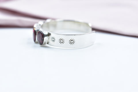 Handmade Rose Dahlia Turquoise 925 Sterling Silver Bangle