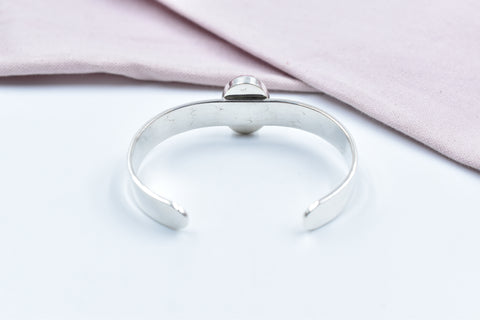 Handmade Rose Dahlia Turquoise 925 Sterling Silver Bangle