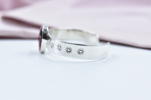 Handmade Rose Dahlia Turquoise 925 Sterling Silver Bangle