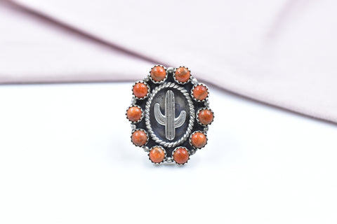 Handmade Spongy Coral 925 Sterling Silver Ring