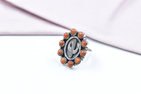 Handmade Spongy Coral 925 Sterling Silver Ring