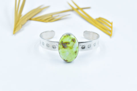 Handmade Palomino Turquoise 925 Sterling Silver Bangle