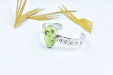 Handmade Palomino Turquoise 925 Sterling Silver Bangle