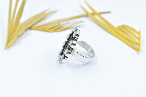 Handmade Mother of Pearl 925 Sterling Silver Ring