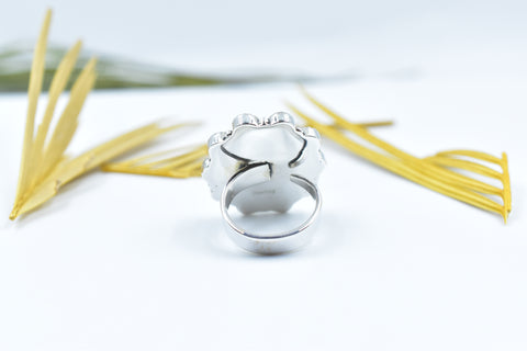 Handmade Mother of Pearl 925 Sterling Silver Ring