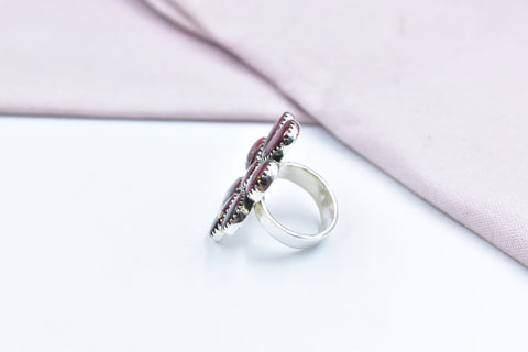 Handmade Rose Dahlia Turquoise 925 Sterling Silver Ring