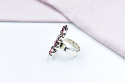 Handmade Rose Dahlia Turquoise 925 Sterling Silver Ring
