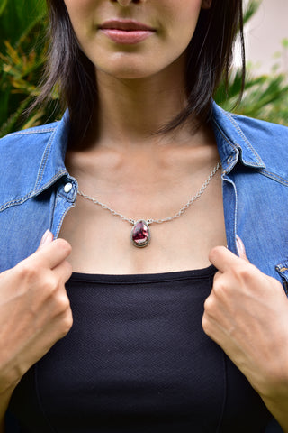 Handmade Rose Dahlia Turquoise 925 Sterling Silver Necklace