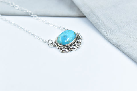 Handmade Mojave Turquoise 925 Sterling Silver Necklace