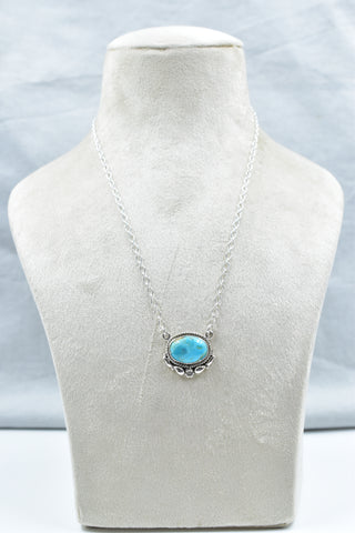 Handmade Mojave Turquoise 925 Sterling Silver Necklace