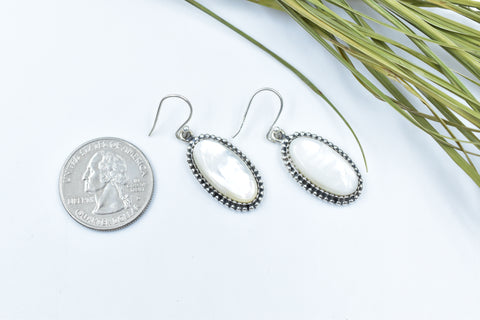 Handmade Mother of Pearl 925 Sterling Silver Studs Earring
