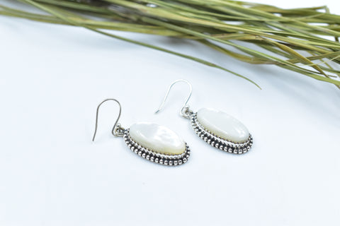 Handmade Mother of Pearl 925 Sterling Silver Studs Earring