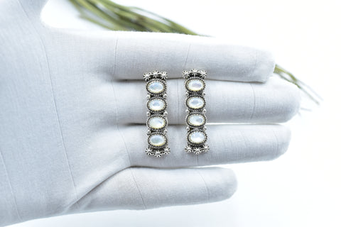 Handmade Mother of Pearl 925 Sterling Silver Studs