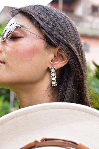 Handmade Mother of Pearl 925 Sterling Silver Studs