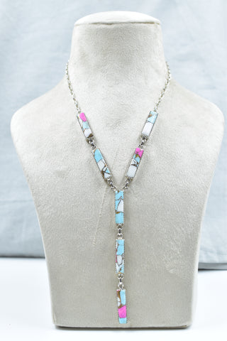 Handmade Cotton Candy Turquoise 925 Sterling Silver Necklace