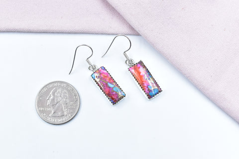 Handmade Spiny Oyster Turquoise 925 Sterling Silver Post Stud Earrings for Women