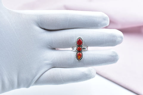 Handmade Balloon Opal 925 Sterling Silver Adjustable Ring