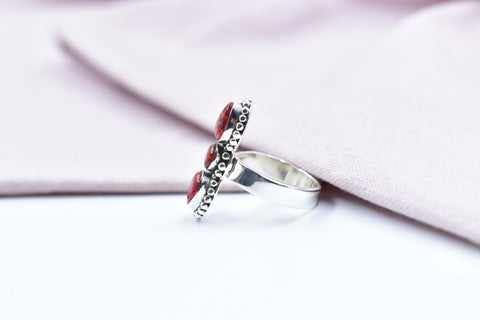 Handmade Balloon Opal 925 Sterling Silver Adjustable Ring
