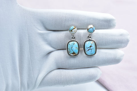 Handmade Cotton Candy Dahlia 925 Sterling Silver Studs