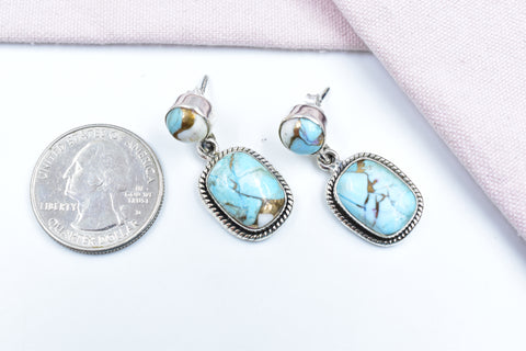 Handmade Cotton Candy Dahlia 925 Sterling Silver Studs