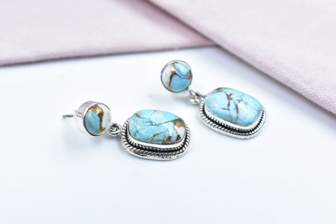 Handmade Cotton Candy Dahlia 925 Sterling Silver Studs