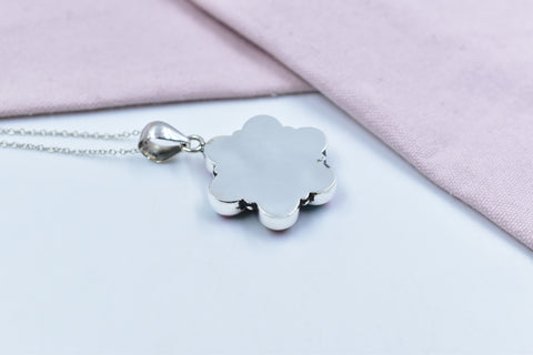 Handmade Cotton Candy Dahlia 925 Sterling Silver Pendant