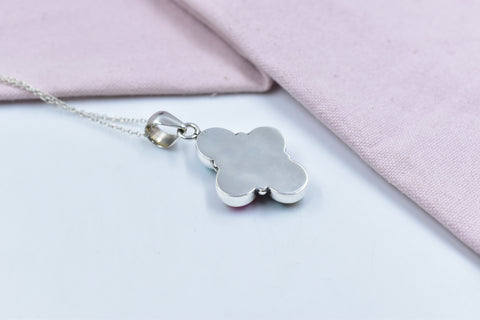 Handmade Cotton Candy Dahlia 925 Sterling Silver Pendant