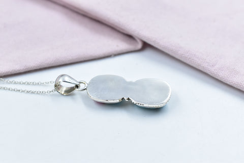 Handmade Cotton Candy Dahlia 925 Sterling Silver Pendant