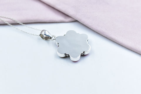 Handmade Cotton Candy Dahlia 925 Sterling Silver Pendant