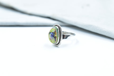 Handmade Sterling Opal & Sterling Silver Adjustable Ring