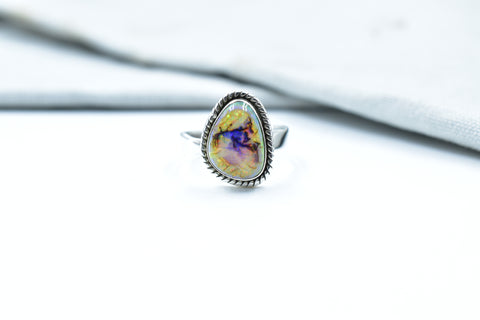 Handmade Sterling Opal & Sterling Silver Adjustable Ring