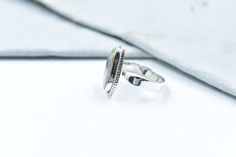 Handmade Sterling Opal & Sterling Silver Adjustable Ring